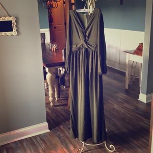 Long dark green dress! It’s beautiful on!